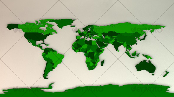 World Map 3d. World Map - 3DOcean Item for