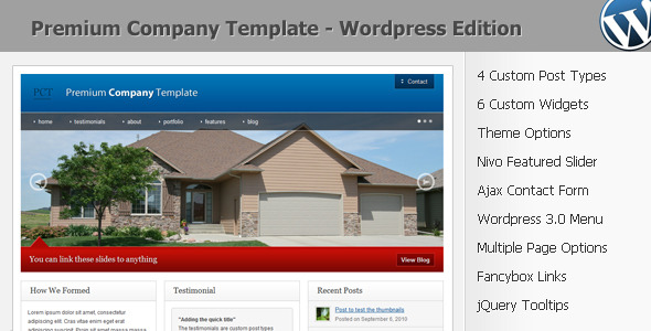 Premium Company Template - Wordpress 3.0 - Corporate WordPress