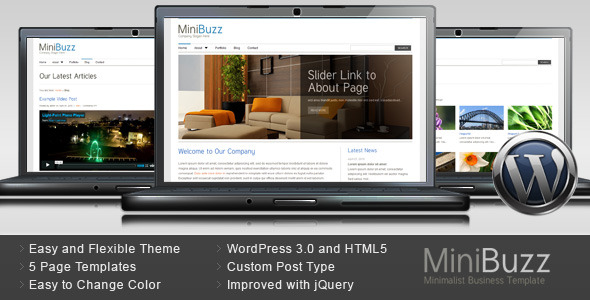 MiniBuzz - Minimalist Business WordPress Theme - Business Corporate