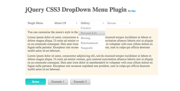 jQuery CSS3 DropDown Menu Plugin - CodeCanyon Item for Sale