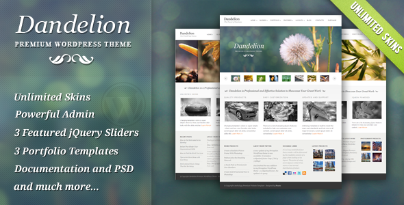 Dandelion - Powerful Elegant WordPress Theme - Portfolio Creative