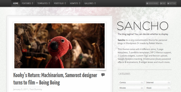 Sancho WP Theme - Personal Blog / Magazine