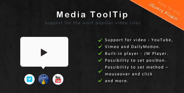 jQuery Media ToolTip - CodeCanyon Item for Sale
