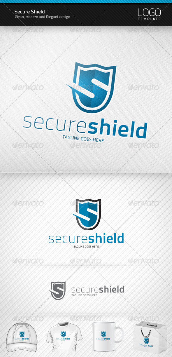 Secure Shield Logo GraphicRiver Item for Sale Secure Shield Logo Template