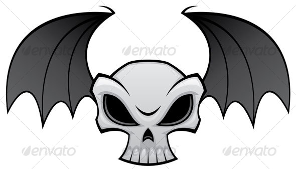 bat wings tattoo. Bat Wing Skull - GraphicRiver