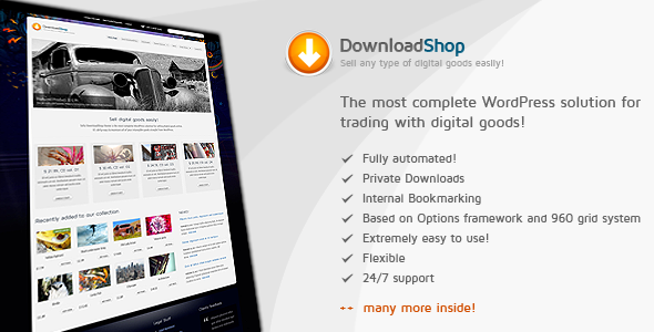 DownloadShop - Sell digital goods easily, WP theme - WP e-Commerce eCommerce