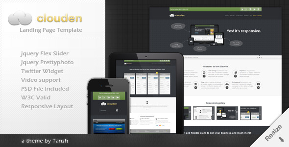 Clouden Responsive Landing /One Page Template