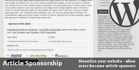 Article Sponsorship - CodeCanyon Item for Sale