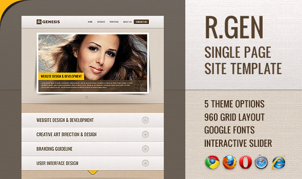 R.Gen - Single Page Site Template - Creative Site Templates