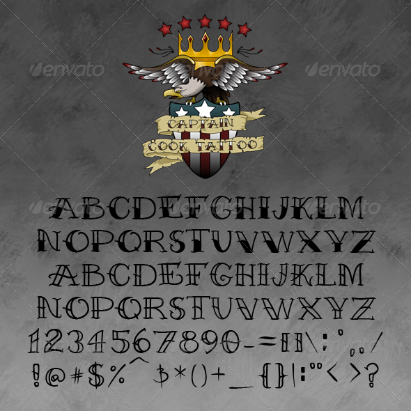 Captain Cook Tattoo Font GraphicRiver Item for Sale