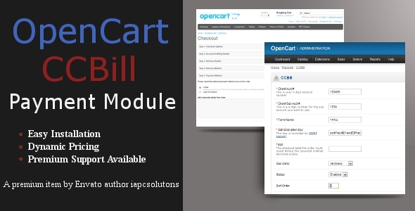 CCBill Payment Module for OpenCart - CodeCanyon Item for Sale
