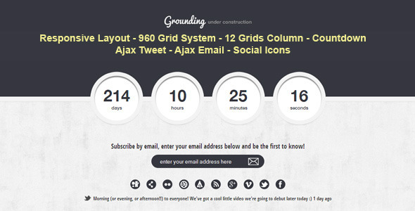 Grounding - Under Construction Page - Specialty Pages Site Templates