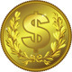 Vector American Money, gold Dollar coin with the i - 2