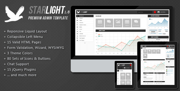 Starlight Reponsive Admin Template - Admin Templates Site Templates