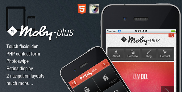 Moby-Plus Mobile and Tablet HTML5 Template - Mobile Site Templates
