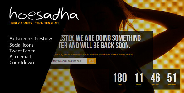 Hoesadha - Fullscreen Under Construction Template - Under Construction Specialty Pages