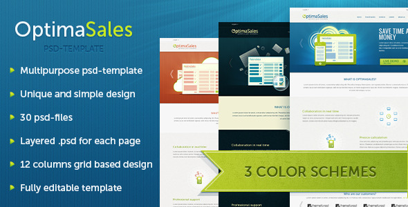 OptimaSales Bussines & Technology Template - Technology PSD Templates