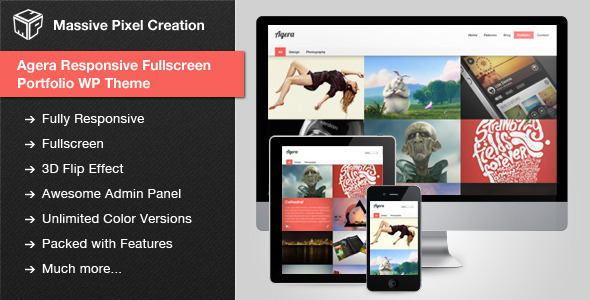 Agera Responsive Fullscreen Portfolio WP Theme - Portfolio Creative