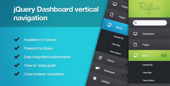 jQuery Dashboard Vertical Navigation - CodeCanyon Item for Sale