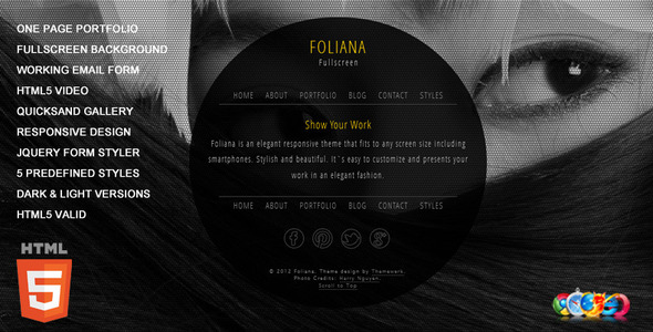 Foliana - One Page Responsive Portfolio - Creative Site Templates