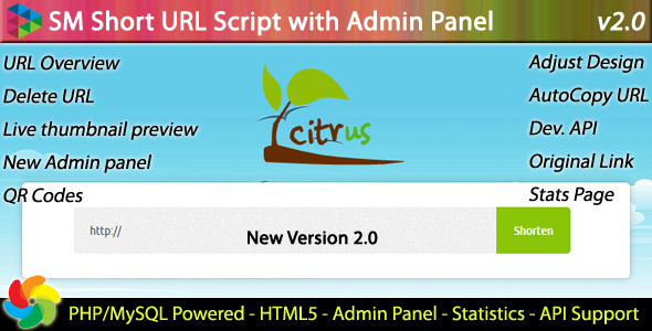 SM Short URL Script with Admin panel - CodeCanyon Item for Sale