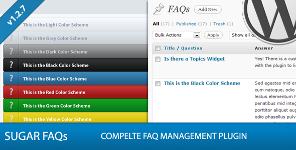 Sugar FAQs - WordPress FAQ Management Plugin