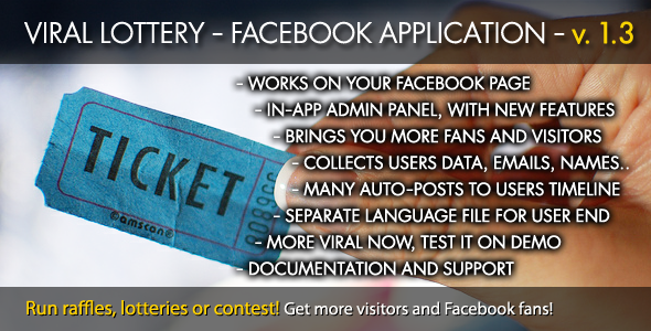 Viral Lottery - Facebook App - CodeCanyon Item for Sale