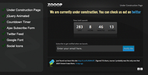 Zooop - Under Construction Page - Under Construction Specialty Pages