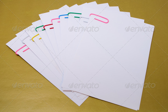 Color stickers and paper clips