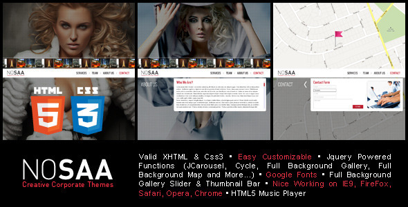 Nosaa Full Page Slider Creative Template - Creative Site Templates