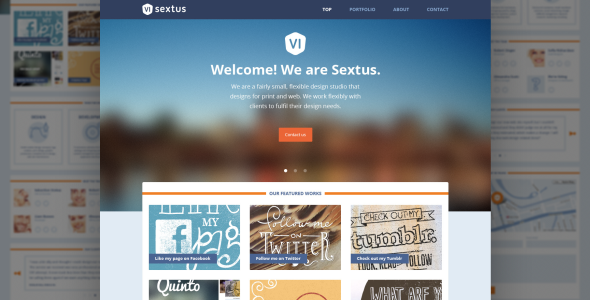 Sextus One Page PSD Template - Portfolio Creative