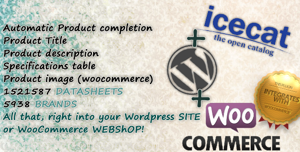IceCat product information for woocommerce