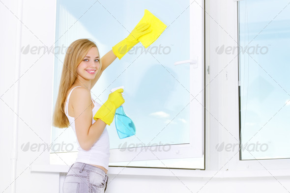 cleaning window