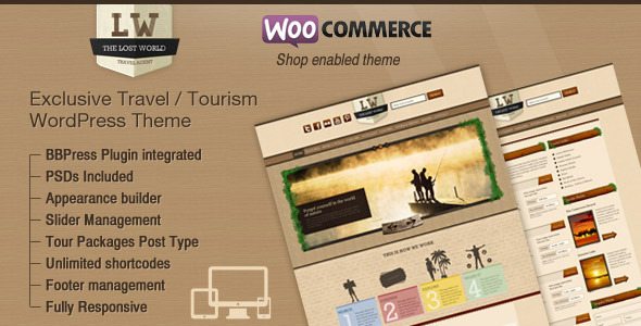Lost World - Travel, Hotel Woo Commerce WordPress - Travel Retail