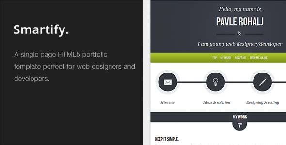 Smartify - Single Page HTML5 Portfolio Template - Portfolio Creative