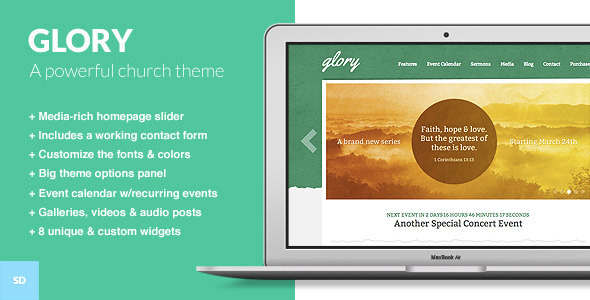Glory - The WordPress Theme for Churches - Churches Nonprofit