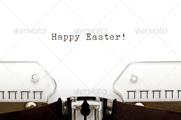 Typewriter Happy Easter - PhotoDune Item for Sale