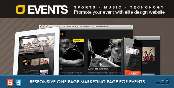 Events Music, Sport, Techno HTML5/CSS3 - Business Corporate