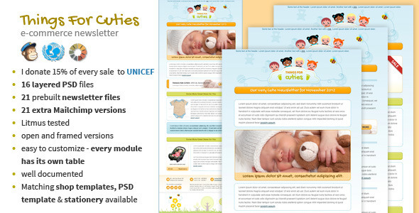 Things for Cuties - Baby Kids Newsletter Template - Newsletters Email Templates