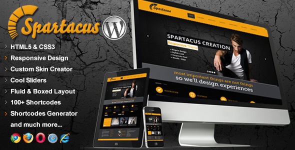 Spartacus Multipurpose Responsive Wordpress Theme - Corporate WordPress