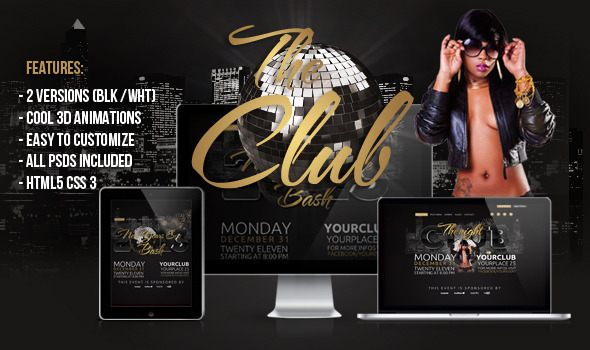 The Club 3D HTML Template - Nightlife Entertainment