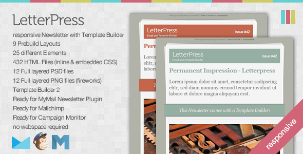 LetterPress - Responsive Newsletter with Template Builder - Newsletters Email Templates