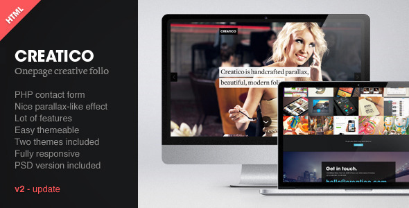 Creatico - Responsive HTML5 Onepage Template - Portfolio Creative