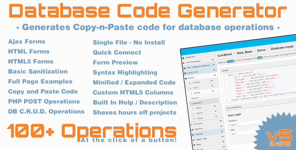 Database Code Generator - CodeCanyon Item for Sale