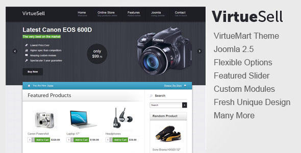 VirtueSell Joomla VirtueMart Template - Retail Joomla