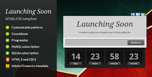 Launching Soon - Premium Coming Soon Template - Under Construction Specialty Pages