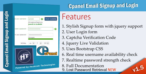 Cpanel Email Signup and Login image