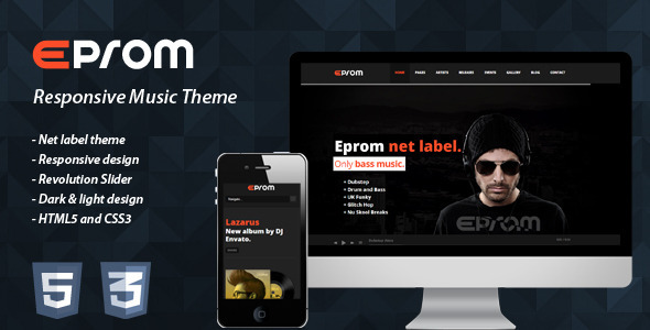 Eprom - Responsive Music Theme - Entertainment Site Templates