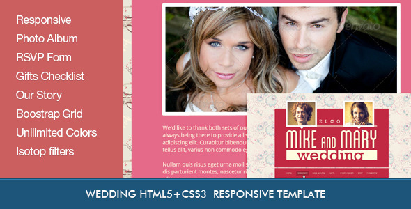 Wedding Retro HTML5 Template - Events Entertainment