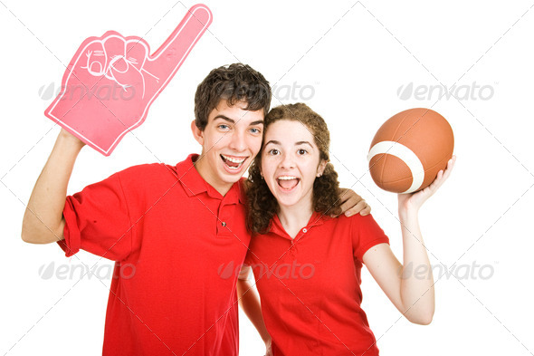 Teen Couple Football Fans PhotoDune Item for Sale